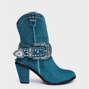 Club Exx - Sheriff Shine Cowboy Boots - Teal